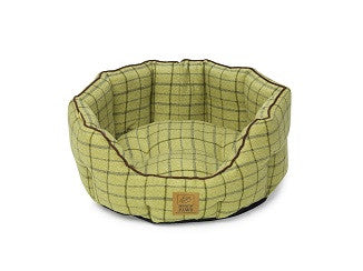House Of Paws Green Tweed Oval Snuggle