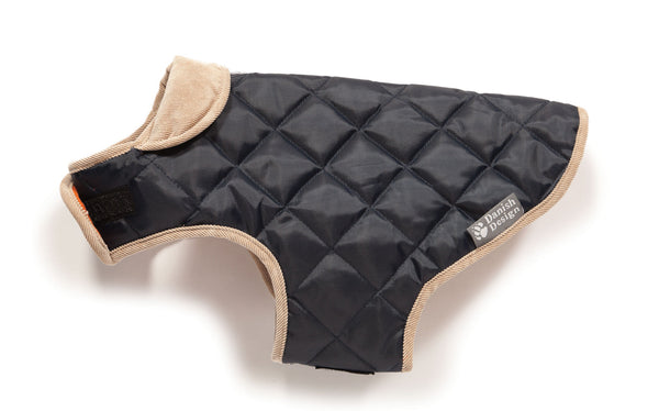 Navy Quilted Dog Coat